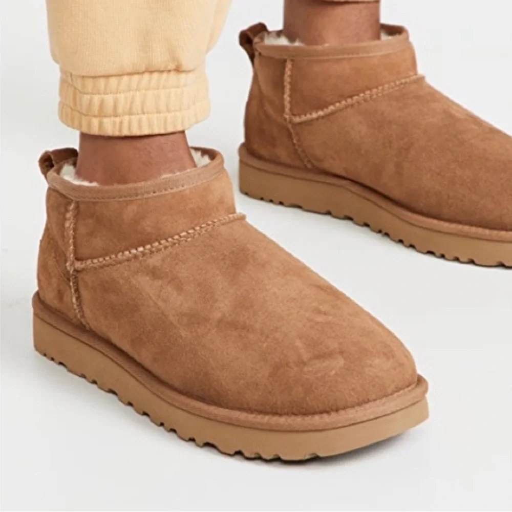 UGG Classic ultra mini boots wool boot +1.5 is womens size chestnut K/1130750K - Picture 4 of 16